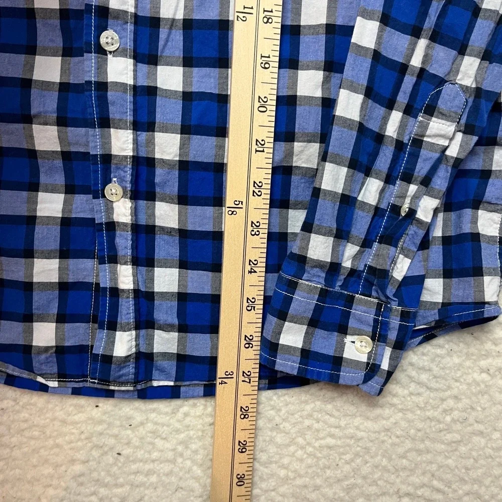 Aeropostale‎ Button Down Mens M Blue Plaid Gingham Long Sleeve Cotton Shirt